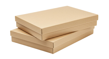 Isolated Stack of Brown Cardboard Boxes