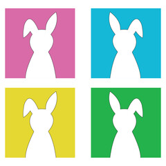 Minimalism bunny. Happy Easter. Postcards or invitations.