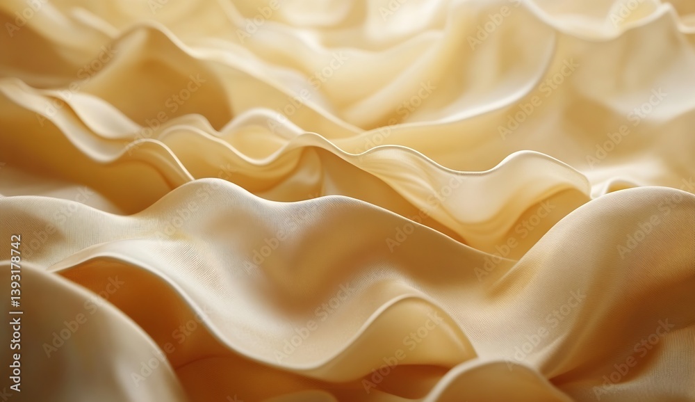 Aufkleber delicate folds of cream satin fabric gracefully arranged for a minimalist background design : genera