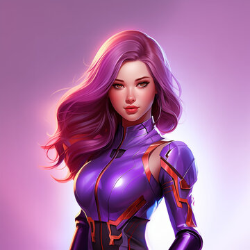 Casino space girl character game art
