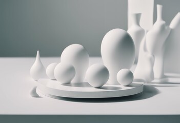 white equilibrium life abstract installation still geometry render rendering sphere three-dimensional shape composition object balance geometric pile equipment cube concept abstraction background