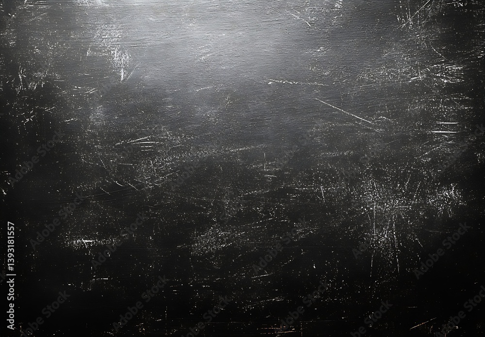 Aufkleber Distressed Blackboard Texture with Scratches and Chalk Dust Vintage Dark Background for Retro Design and Education Concepts : Generative AI