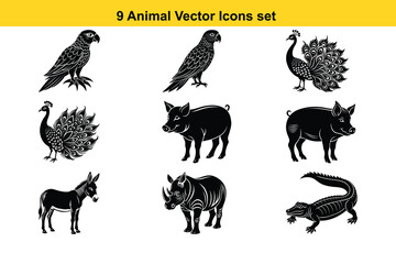 farm animals collection vector