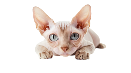 Sphynx cat portrait isolated on white background