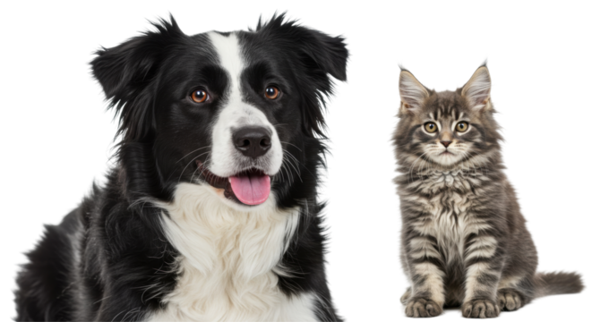 Isolated Dog and Cat Together