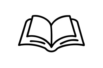 Single line drawing of an open book with clean lines and minimal design perfect for World Book Day