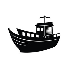 junk boat silhouette art
