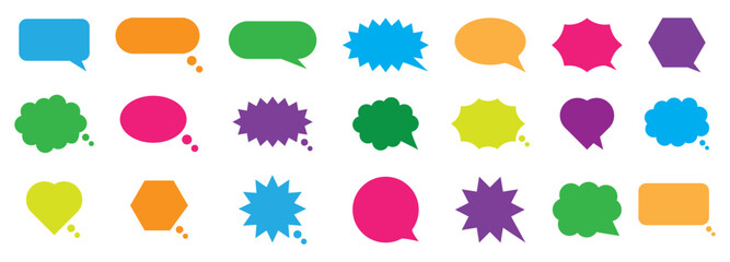 Colorful speech bubble set vector