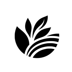 Minimalist Botanical Emblem in Black & White