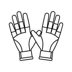 Obraz premium Minimalist Soccer Goalkeeper Gloves Outline Vector Illustration for Sports 