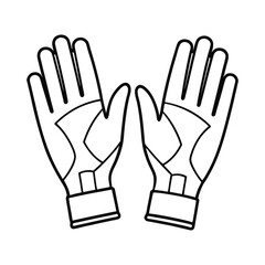 Obraz premium Minimalist Soccer Goalkeeper Gloves Outline Vector Illustration for Sports 