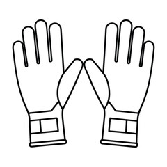 Obraz premium Minimalist Soccer Goalkeeper Gloves Outline Vector Illustration for Sports 