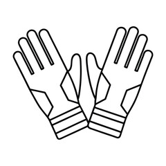 Obraz premium Minimalist Soccer Goalkeeper Gloves Outline Vector Illustration for Sports 