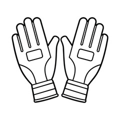 Obraz premium Minimalist Soccer Goalkeeper Gloves Outline Vector Illustration for Sports 