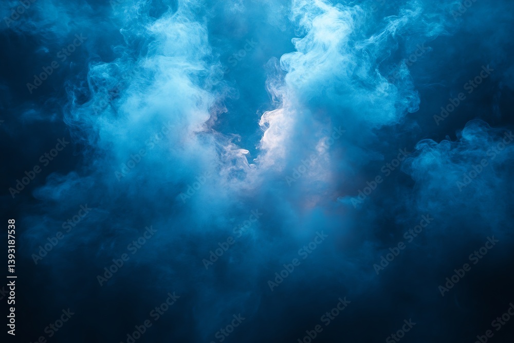 Aufkleber blue smoke texture abstract background dramatic blue fog mist effect for creative design atmospheric