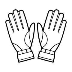 Obraz premium Minimalist Soccer Goalkeeper Gloves Outline Vector Illustration for Sports 