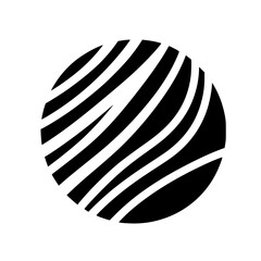 Abstract Black and White Wavy Stripe Circle Design