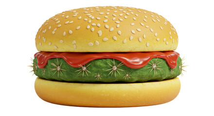 Isolated Cactus Burger, Conceptual Food