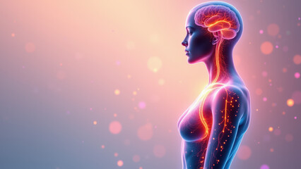Naklejka premium Vagus Nerve Stimulation Illustration