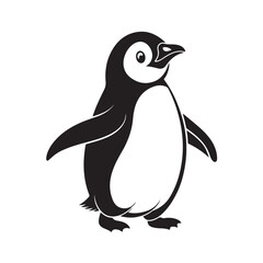 Naklejka premium A Penguin Vector Silhouette art illustration 