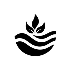 Minimalist Logo: Leaves and Waves, Eco-Friendly Concept