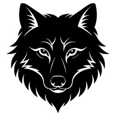 Fototapeta premium wolf face silhouette vector illustration