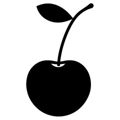 cherry fruit silhouette vector illustration