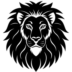 a lion face silhouette vector illustration