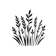 Fototapeta premium Minimalist Black and White Grass Illustration