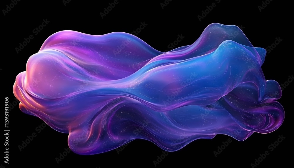 Poster Stunning 3D Abstract Wave Form in Vibrant Blue Pink and Purple Shades Capturing Dynamic Motion : Generative AI