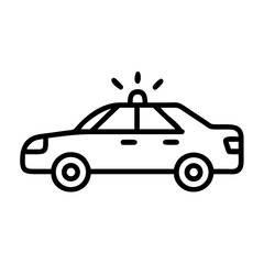 Police Car Icon for Law Enforcement and Security Themes