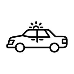 Police Car Icon for Law Enforcement and Security Themes