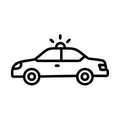 Police Car Icon for Law Enforcement and Security Themes