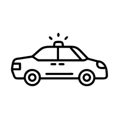 Police Car Icon for Law Enforcement and Security Themes