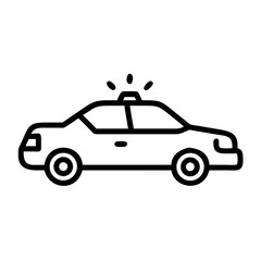 Police Car Icon for Law Enforcement and Security Themes
