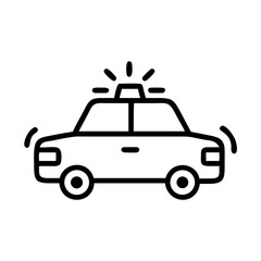 Obraz premium Police Car Icon for Law Enforcement and Security Themes