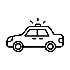 Police Car Icon for Law Enforcement and Security Themes