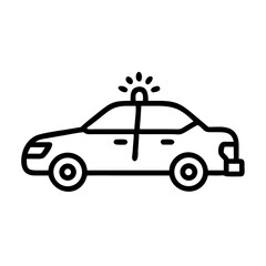 Police Car Icon for Law Enforcement and Security Themes