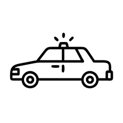 Police Car Icon for Law Enforcement and Security Themes