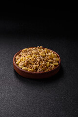 Flakes, chocolate balls and dried fruit for a hearty breakfast