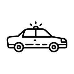 Police Car Icon for Law Enforcement and Security Themes