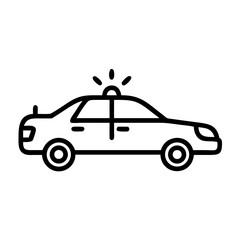 Police Car Icon for Law Enforcement and Security Themes