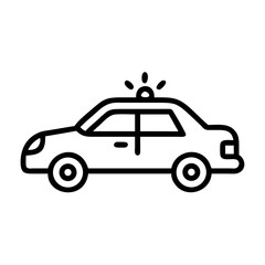 Police Car Icon for Law Enforcement and Security Themes