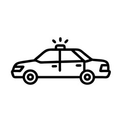 Police Car Icon for Law Enforcement and Security Themes