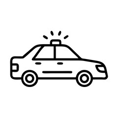 Police Car Icon for Law Enforcement and Security Themes