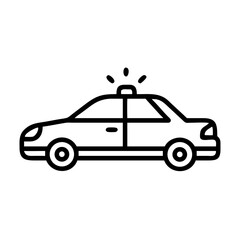 Police Car Icon for Law Enforcement and Security Themes