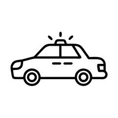 Police Car Icon for Law Enforcement and Security Themes