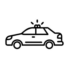 Police Car Icon for Law Enforcement and Security Themes