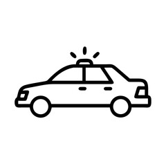 Police Car Icon for Law Enforcement and Security Themes