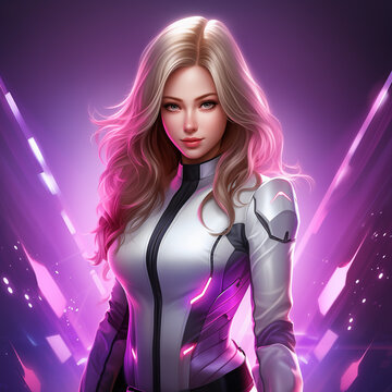 Casino space girl character game art
